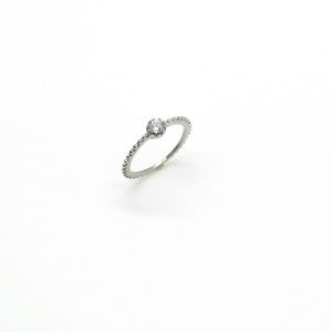 NEW- Stainless Steel Promise Cubic Zirconia Ring